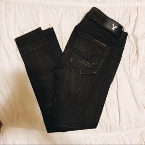 aeo ankle jegging distressed black